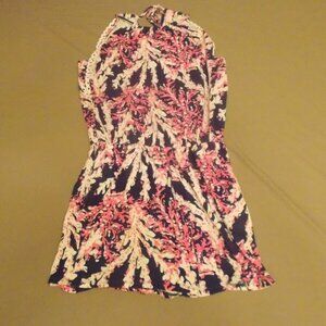 Lilly Pulitzer Gianni Romper pink & blue floral style pattern Women’s XXS